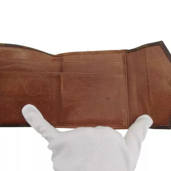 LOUIS VUITTON W Hook Wallet Monogram Beige Monogram Canvas Authentic Used - Picture 5 of 9